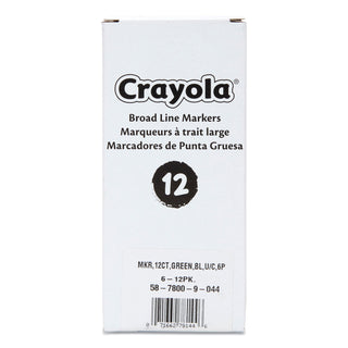 Crayola® Broad Line Washable Markers, Broad Bullet Tip, Green, 12/Box (CYO587800044)