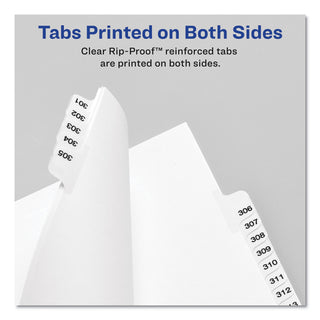 Avery® Preprinted Legal Exhibit Side Tab Index Dividers, Avery Style, 10-Tab, 10, 11 x 8.5, White, 25/Pack (AVE11920)