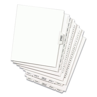 Avery® Preprinted Legal Exhibit Side Tab Index Dividers, Avery Style, 26-Tab, 76 to 100, 11 x 8.5, White, 1 Set (AVE11397)