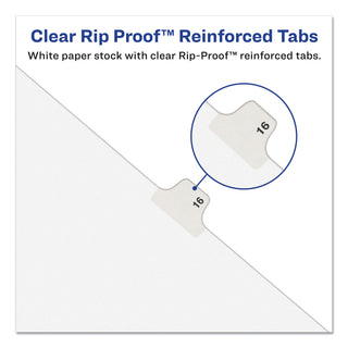 Avery® Preprinted Legal Exhibit Side Tab Index Dividers, Avery Style, 10-Tab, 6, 11 x 8.5, White, 25/Pack (AVE11916)