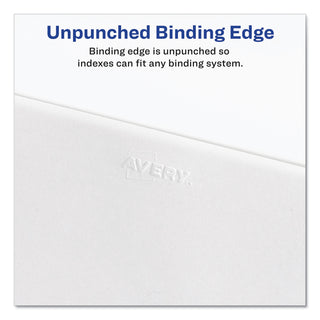 Avery® Preprinted Legal Exhibit Side Tab Index Dividers, Avery Style, 10-Tab, 8, 11 x 8.5, White, 25/Pack (AVE11918)