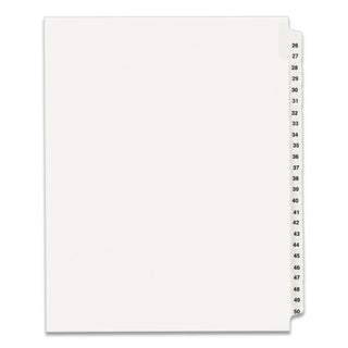 Avery® Preprinted Legal Exhibit Side Tab Index Dividers, Avery Style, 25-Tab, 26 to 50, 11 x 8.5, White, 1 Set (AVE01331)