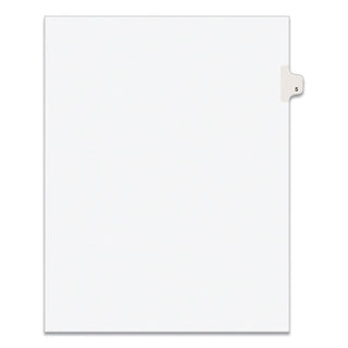 Avery® Preprinted Legal Exhibit Side Tab Index Dividers, Avery Style, 10-Tab, 5, 11 x 8.5, White, 25/Pack (AVE11915)