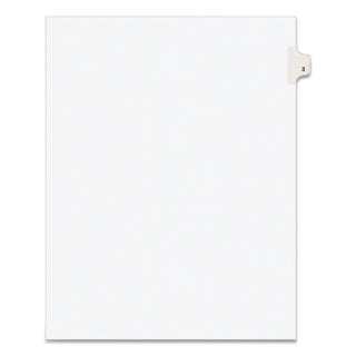 Avery® Preprinted Legal Exhibit Side Tab Index Dividers, Avery Style, 10-Tab, 3, 11 x 8.5, White, 25/Pack (AVE11913)