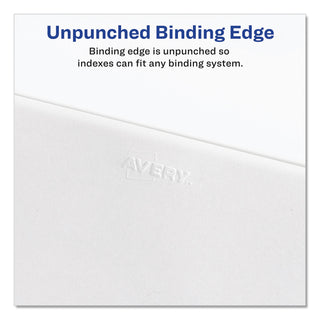 Avery® Preprinted Legal Exhibit Side Tab Index Dividers, Avery Style, 25-Tab, 101 to 125, 11 x 8.5, White, 1 Set (AVE01334)