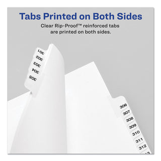 Avery® Preprinted Legal Exhibit Bottom Tab Index Dividers, Avery Style, 26-Tab, Exhibit 1 to Exhibit 25, 11 x 8.5, White, 1 Set (AVE11378)