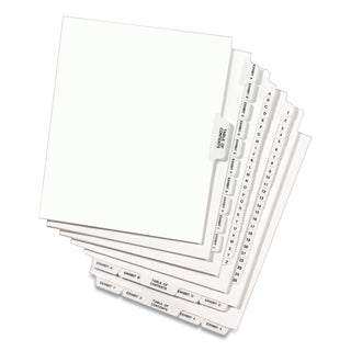 Avery® Preprinted Legal Exhibit Side Tab Index Dividers, Avery Style, 10-Tab, 6, 11 x 8.5, White, 25/Pack (AVE11916)