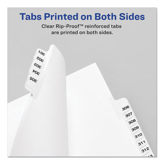 Avery® Preprinted Legal Exhibit Side Tab Index Dividers, Avery Style, 25-Tab, 1 to 25, 11 x 8.5, White, 1 Set (AVE11370)