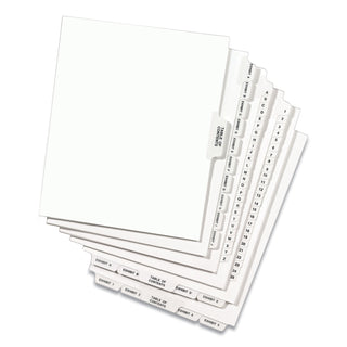 Avery® Preprinted Legal Exhibit Side Tab Index Dividers, Avery Style, 27-Tab, A to Z, 11 x 8.5, White, 1 Set (AVE11374)