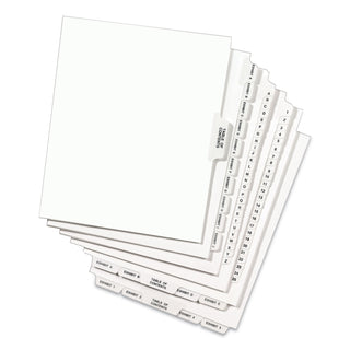 Avery® Preprinted Legal Exhibit Side Tab Index Dividers, Avery Style, 10-Tab, 7, 11 x 8.5, White, 25/Pack (AVE11917)