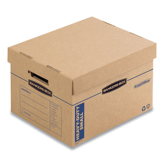 Bankers Box® SmoothMove Maximum Strength Moving Boxes, Half Slotted Container (HSC), Small, 15" x 15" x 12", Brown/Blue, 8/Pack (FEL7710201)