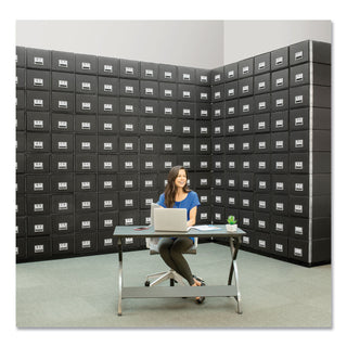 Bankers Box® STAXONSTEEL Maximum Space-Saving Storage Drawers, Legal Files, 17" x 25.5" x 11.13", Black, 6/Carton (FEL00512)