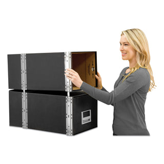 Bankers Box® STAXONSTEEL Maximum Space-Saving Storage Drawers, Legal Files, 17" x 25.5" x 11.13", Black, 6/Carton (FEL00512)