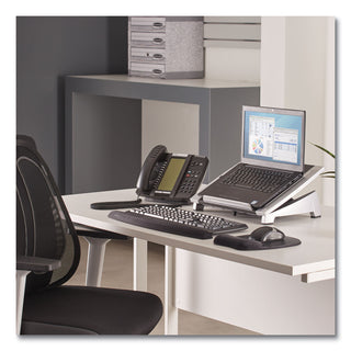 Fellowes® Office Suites Laptop Riser, 15.13" x 11.38" x 4.5" to 6.5", Black/Silver, Supports 10 lbs (FEL8032001)