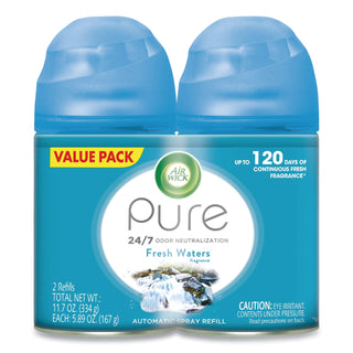 Air Wick® Freshmatic Ultra Spray Refill, Fresh Waters, Aerosol, 5.89 oz, 2/Pack 3 Packs/Carton (REC82093)