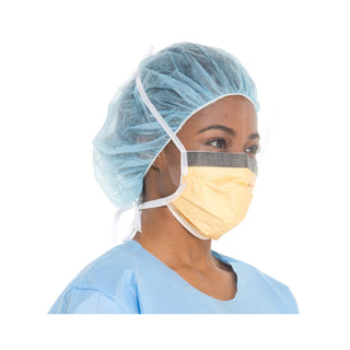 FluidShield Surgical Mask with Eye Shield Anti-fog Foam ASTM Level 3 Tie Closure One Size Fits Most (282581_BX)