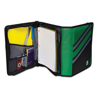 Case it™ Z-System 2-in-1 Zipper Binder, 3 Rings (x2), 1.5" Capacity (x2), 11 x 8.5, Black/Gray Accents (CAEZ176BLK)