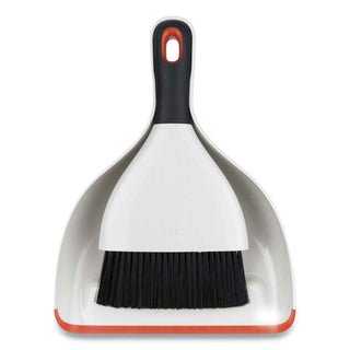OXO Good Grips Dust Pan and Brush, 12 x 9, 2" Handle, Plastic, White (OXO1334480)