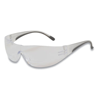 Bouton® Zenon Z12R Rimless Optical Eyewear with 2-Diopter Bifocal Reading-Glass Design, Anti-Scratch, Clear Lens, Gray Frame (PID250270020)