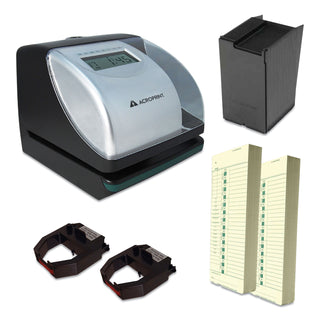 Acroprint® ES700 Time Clock and Document Stamp Bundle, Black/Silver (ACPTRB750)