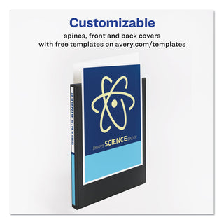 Avery® Durable View Binder with DuraHinge and Slant Rings, 3 Rings, 0.5" Capacity, 11 x 8.5, Black (AVE17001)