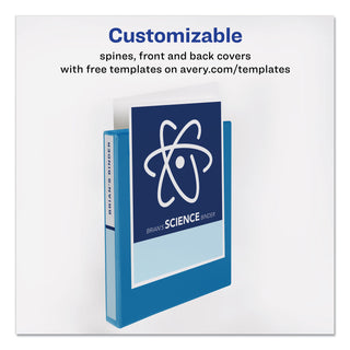 Avery® Durable View Binder with DuraHinge and Slant Rings, 3 Rings, 1" Capacity, 11 x 8.5, Blue (AVE17014)