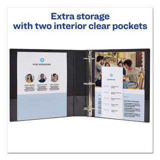 Avery® Durable View Binder with DuraHinge and Slant Rings, 3 Rings, 1.5" Capacity, 11 x 8.5, Blue (AVE17024)