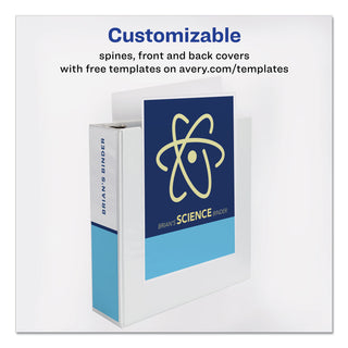 Avery® Durable View Binder with DuraHinge and Slant Rings, 3 Rings, 3" Capacity, 11 x 8.5, White (AVE17042)