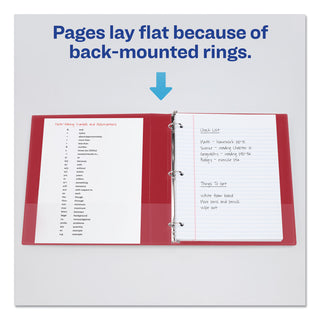 Avery® Durable Non-View Binder with DuraHinge and Slant Rings, 3 Rings, 1" Capacity, 11 x 8.5, Red (AVE27201)