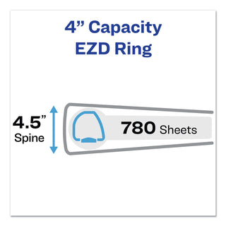 Avery® Durable Non-View Binder with DuraHinge and EZD Rings, 3 Rings, 4" Capacity, 11 x 8.5, Black (AVE08802)