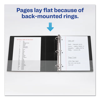 Avery® Durable Non-View Binder with DuraHinge and EZD Rings, 3 Rings, 4" Capacity, 11 x 8.5, Black (AVE08802)