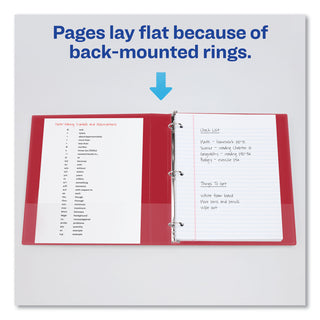 Avery® Durable Non-View Binder with DuraHinge and Slant Rings, 3 Rings, 1.5" Capacity, 11 x 8.5, Red (AVE27202)