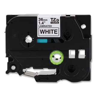 Brother TZe Standard Adhesive Laminated Labeling Tape, 1.4" x 26.2 ft, Black on Matte White (BRTTZEM261)