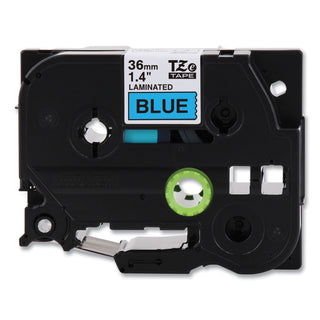 Brother TZe Standard Adhesive Laminated Labeling Tape, 1.4" x 26.2 ft, Black on Blue (BRTTZE561CS)