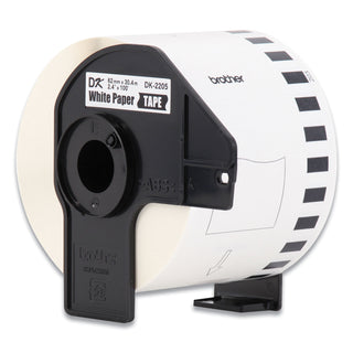 Brother Continuous Paper Label Tape, 2.4" x 100 ft, White, 3 Rolls/Pack (BRTDK22053PK)