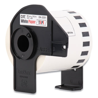 Brother Continuous Paper Label Tape, 2.44" x 100ft, White, 3 Rolls/Pack (BRTDK22513PK)