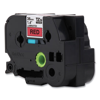 Brother TZe Standard Adhesive Laminated Labeling Tape, 1.4" x 26.2 ft, Black on Red (BRTTZE461CS)