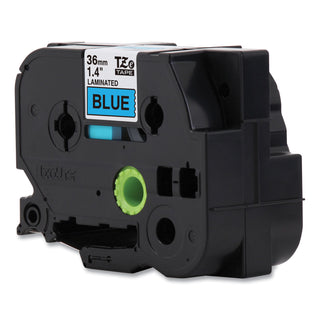 Brother TZe Standard Adhesive Laminated Labeling Tape, 1.4" x 26.2 ft, Black on Blue (BRTTZE561CS)