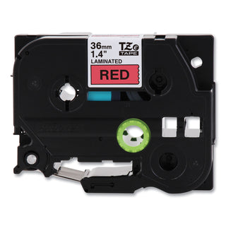 Brother TZe Standard Adhesive Laminated Labeling Tape, 1.4" x 26.2 ft, Black on Red (BRTTZE461CS)