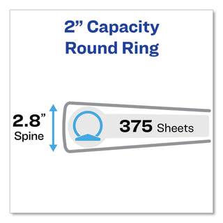 Avery® Economy View Binder with Round Rings , 3 Rings, 2" Capacity, 11 x 8.5, Black (AVE05730)