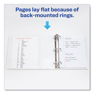 Avery® Economy View Binder with Round Rings , 3 Rings, 0.5" Capacity, 11 x 8.5, White (AVE05706)
