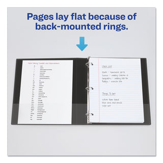 Avery® Economy View Binder with Round Rings , 3 Rings, 0.5" Capacity, 11 x 8.5, Black (AVE05705)