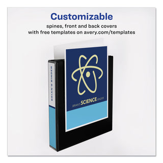 Avery® Economy View Binder with Round Rings , 3 Rings, 1.5" Capacity, 11 x 8.5, Black (AVE05725)