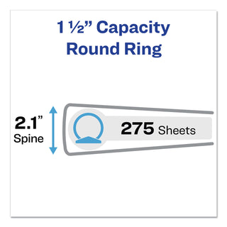 Avery® Economy View Binder with Round Rings , 3 Rings, 1.5" Capacity, 11 x 8.5, Black (AVE05725)