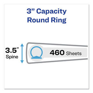 Avery® Economy Non-View Binder with Round Rings, 3 Rings, 3" Capacity, 11 x 8.5, Black (AVE04601)
