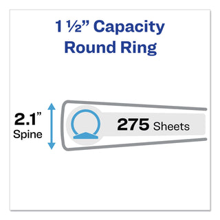 Avery® Economy Non-View Binder with Round Rings, 3 Rings, 1.5" Capacity, 11 x 8.5, Black (AVE04401)