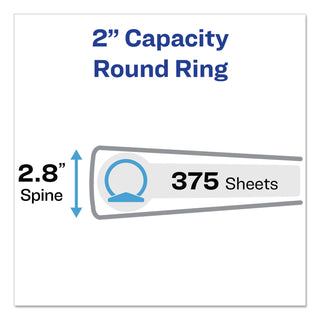 Avery® Economy Non-View Binder with Round Rings, 3 Rings, 2" Capacity, 11 x 8.5, Black (AVE03501)
