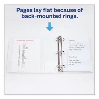 Avery® Economy View Binder with Round Rings , 3 Rings, 1" Capacity, 8.5 x 5.5, White (AVE05806)