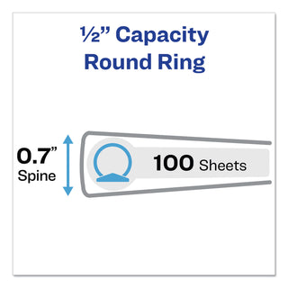 Avery® Economy View Binder with Round Rings , 3 Rings, 0.5" Capacity, 11 x 8.5, Black (AVE05705)