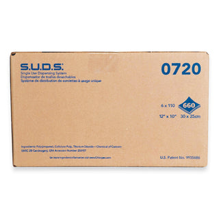 Chicopee® S.U.D.S. Single Use Dispensing System Towels For Quat, 10 x 12, 110/Roll, 6 Rolls/Carton (CHI0720)